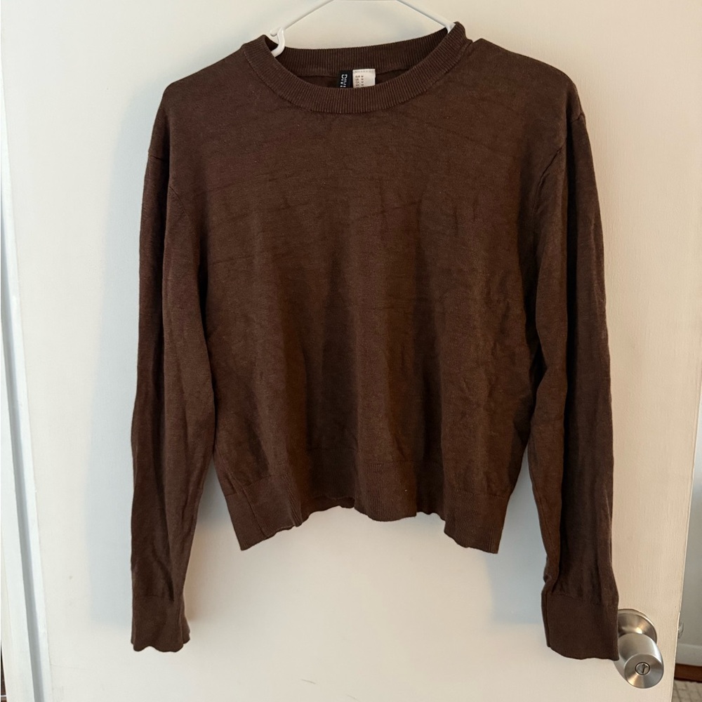 H&M Chocolate Brown Long Sleeve Sweater Size M